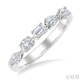 1/2 Ctw Mixed Shape Diamond Cut Fashion Band in 14K White Gold