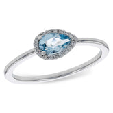 14KT Gold Ladies Aqua Fashion Ring