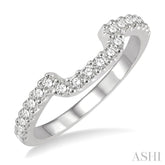 1/3 Ctw U-Shape Center Round Cut Diamond Wedding Band in 14K White Gold