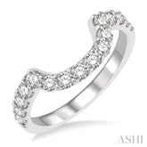 3/8 Ctw Round Cut Diamond Wedding Band in 14K White Gold