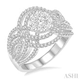 1 1/6 Ctw Diamond Lovebright Ring in 14K White Gold