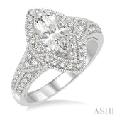 1/2 Ctw Diamond Semi-Mount Engagement Ring in 14K White Gold