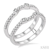 3/8 Ctw Round Cut Diamond Insert Ring in 14K White Gold