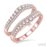 3/4 Ctw Round Cut Diamond Insert Ring in 14K Rose Gold