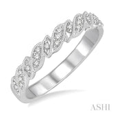 1/10 Ctw Slanted Conjoined Pods Round Cut Diamond Stack Band in 14K White Gold