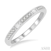 1/6 Ctw Panel Baguette and Round Cut Diamond Wedding Band in 14K White Gold