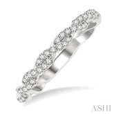 1/4 Ctw Entwined Round Cut Diamond Stackable Twist Band in 14K White Gold