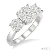 1/2 Ctw Lovebright Round Cut Diamond Ring in 14K White Gold