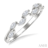1/3 Ctw Zig-Zag Scatter Marquise Cut Diamond Fashion Band in 14K White Gold