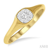 1/3 Ctw Cushion Shape Lovebright Diamond Ring in 14K Yellow and White Gold
