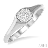 1/4 Ctw Cushion Shape Lovebright Diamond Ring in 14K White Gold