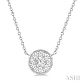 1/3 Ctw Round Shape Lovebright Diamond Pendant With Chain in 14K White Gold