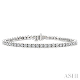 2 Ctw Square Shape Round Cut Diamond Tennis Bracelet in 14K White Gold