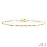 1/4 Ctw Round Cut Diamond Paperclip Chain Bracelet in 14K Yellow Gold