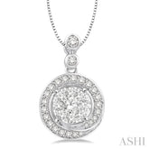 1/2 Ctw Diamond Lovebright Pendant in 14K White Gold with Chain