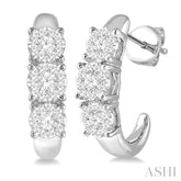 1/2 Ctw Lovebright Round Cut Diamond Earrings in 14K White Gold