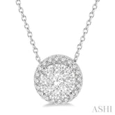 1/2 Ctw Lovebright Round Cut Diamond Pendant With Chain in 14K White Gold