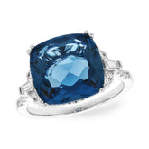14KT Gold Ladies Blue Topaz Fashion Ring