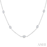 2 Ctw Marquise Cut Diamond Fashion Necklace in 14K White Gold
