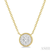 1/2 Ctw Round Shape Lovebright Diamond Pendant With Chain in 14K Yellow and White Gold