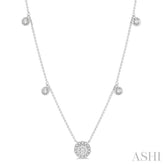 1/3 Ctw Circular Lovebright Round Cut Diamond Necklace in 14K White Gold