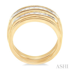 1/4 Ctw Round Cut Diamond Duos Ring Set in 10K Yellow Gold