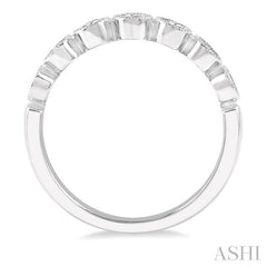 1/3 Ctw Jointed Discs Rose Cut Diamond Stack Band in 14K White Gold