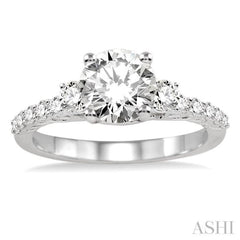 1/2 Ctw Diamond Semi-Mount Engagement Ring in 14K White Gold