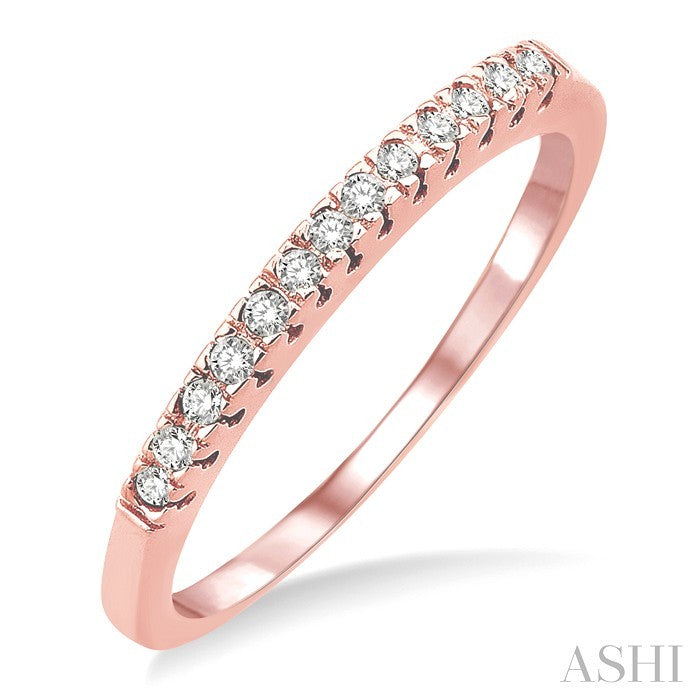 1/10 Ctw Round Cut Diamond Wedding Band in 14K Rose Gold