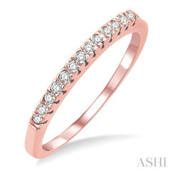 1/10 Ctw Round Cut Diamond Wedding Band in 14K Rose Gold