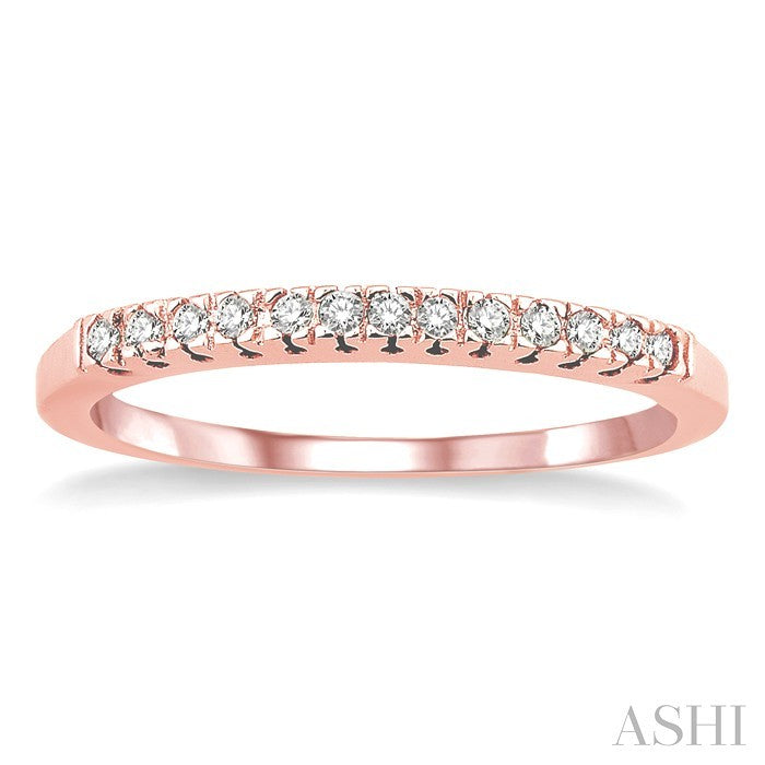 1/10 Ctw Round Cut Diamond Wedding Band in 14K Rose Gold