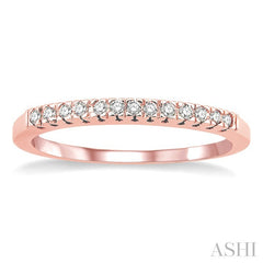 1/10 Ctw Round Cut Diamond Wedding Band in 14K Rose Gold