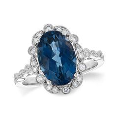 14KT Gold Ladies Blue Topaz Fashion Ring