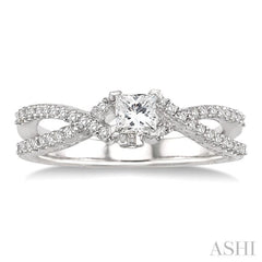 1/4 Ctw Round Cut Diamond Semi-Mount Engagement Ring in 14K White Gold
