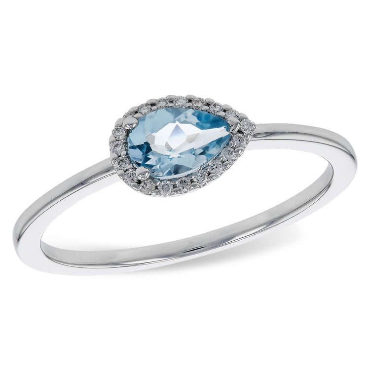 14KT Gold Ladies Aqua Fashion Ring