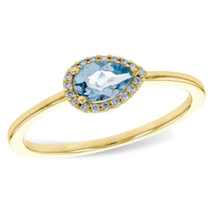 14KT Gold Ladies Aqua Fashion Ring