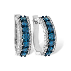 14KT Gold Blue Diamond Earrings