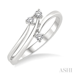 1/10 Ctw Round Cut Diamond Ring in 14K White Gold