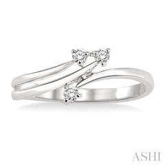 1/10 Ctw Round Cut Diamond Ring in 14K White Gold