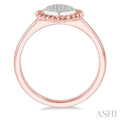 1/20 Ctw Heart Shape Twisted Rim Round Cut Diamond Ring in 10K Rose Gold