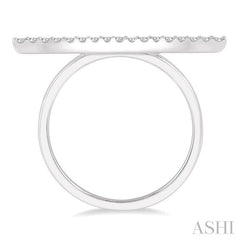 1/6 Ctw Vertical Bar Round Cut Diamond Ring in 10K White Gold