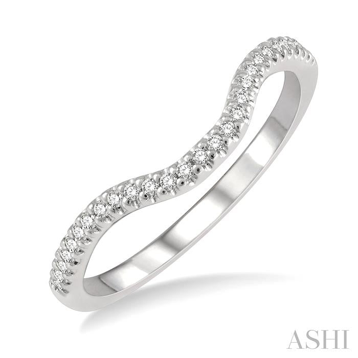 1/10 Ctw Round Cut Diamond Wedding Band in 14K White Gold