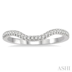 1/10 Ctw Round Cut Diamond Wedding Band in 14K White Gold