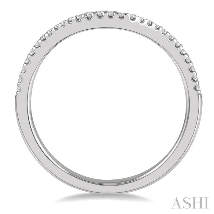 1/10 Ctw Round Cut Diamond Wedding Band in 14K White Gold