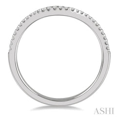 1/10 Ctw Round Cut Diamond Wedding Band in 14K White Gold