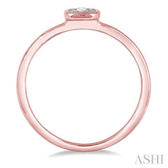 1/50 Ctw Square Curve Edge Round Cut Diamond Promise Ring in 10K Rose Gold