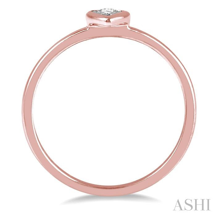 1/50 Ctw Pear Shape Round Cut Diamond Promise Ring in 10K Rose Gold