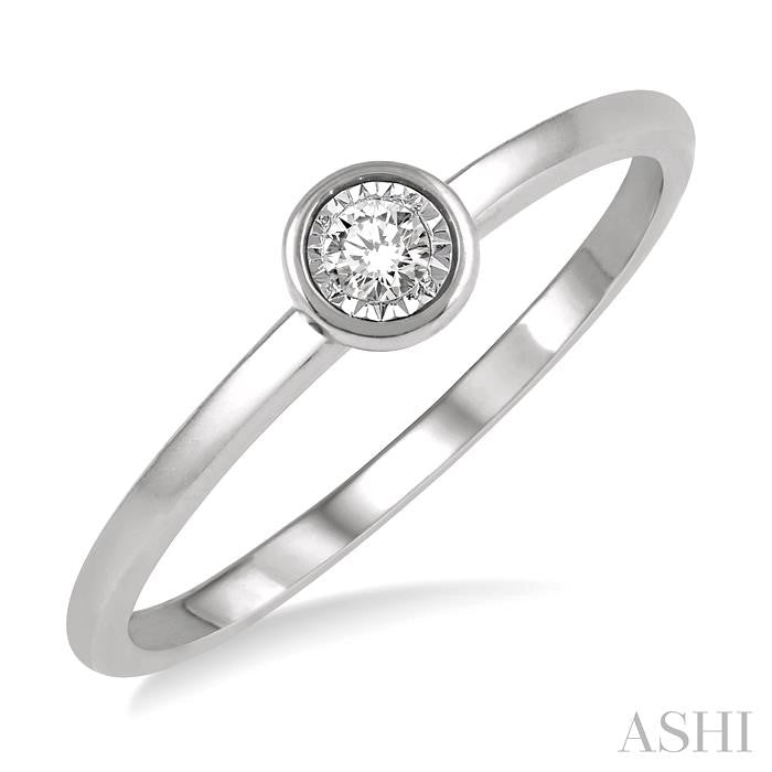 1/50 Ctw Round Cut Diamond Promise Ring in 10K White Gold