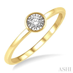 1/50 Ctw Round Cut Diamond Promise Ring in 10K Yellow Gold