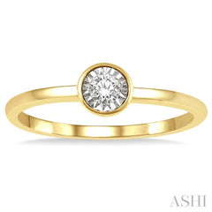 1/50 Ctw Round Cut Diamond Promise Ring in 10K Yellow Gold